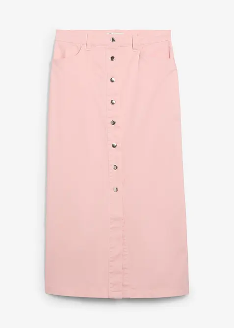 Midikjol av twill, bonprix