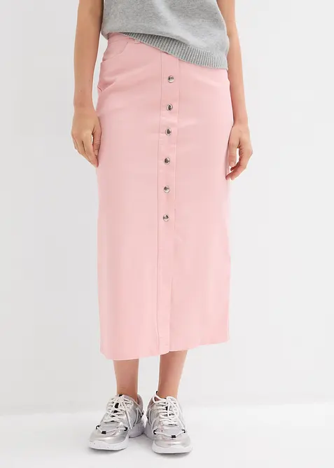 Midikjol av twill, bonprix