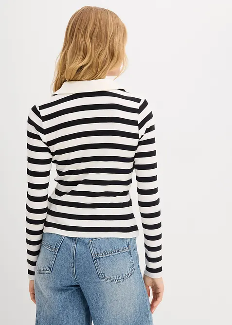 Pik&eacute;tr&ouml;ja av ribbat material, l&aring;nga &auml;rmar, bonprix