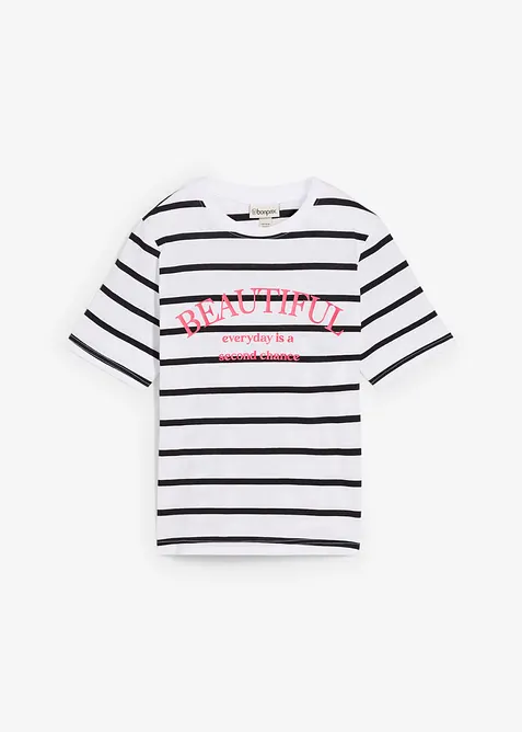 Randig T-shirt av ren bomull, bonprix