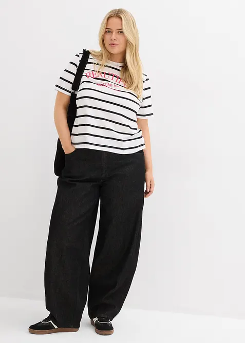 Randig T-shirt av ren bomull, bonprix