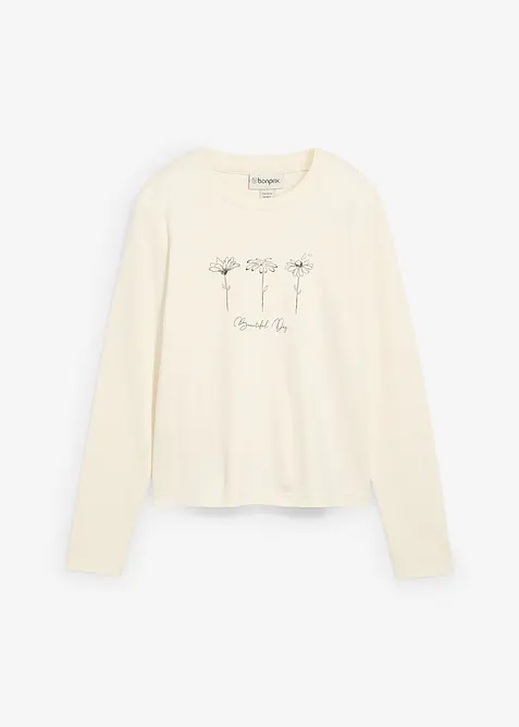 Långärmad topp av ren bomull, bonprix