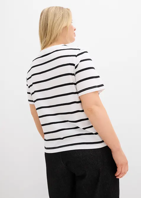 Randig T-shirt av ren bomull, bonprix