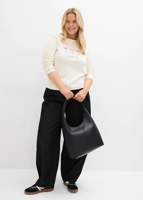 Långärmad topp av ren bomull, bonprix