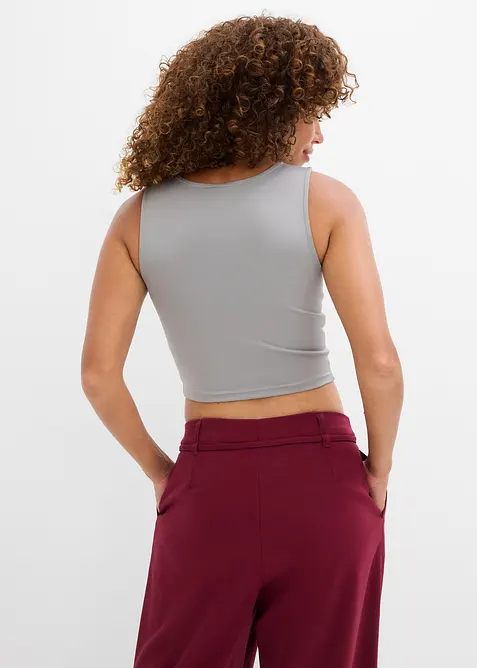 Croppad topp i figurnära modell (2-pack), bonprix