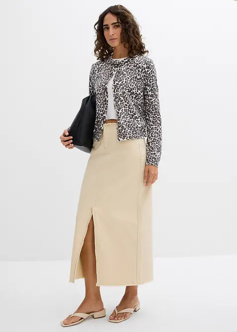 Twillkjol med fransar, bonprix