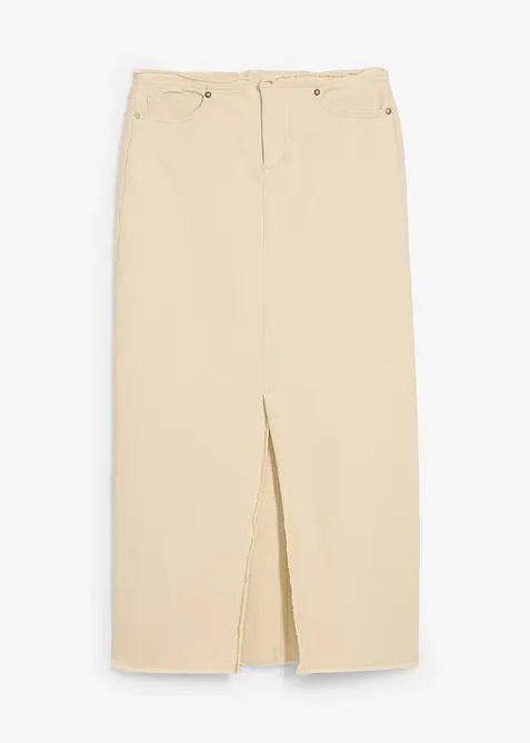 Twillkjol med fransar, bonprix