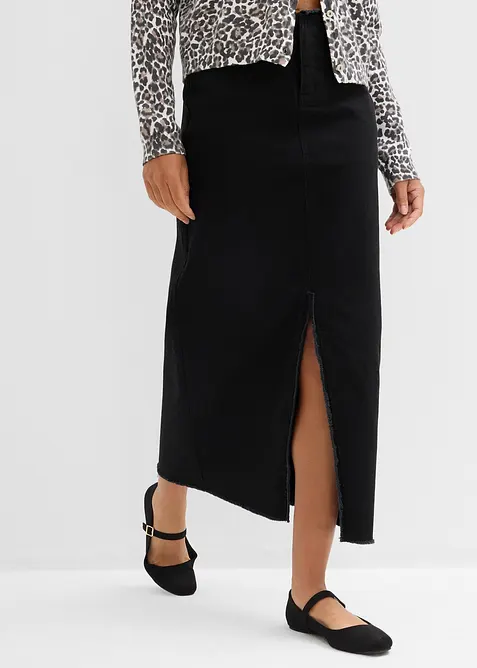 Twillkjol med fransar, bonprix