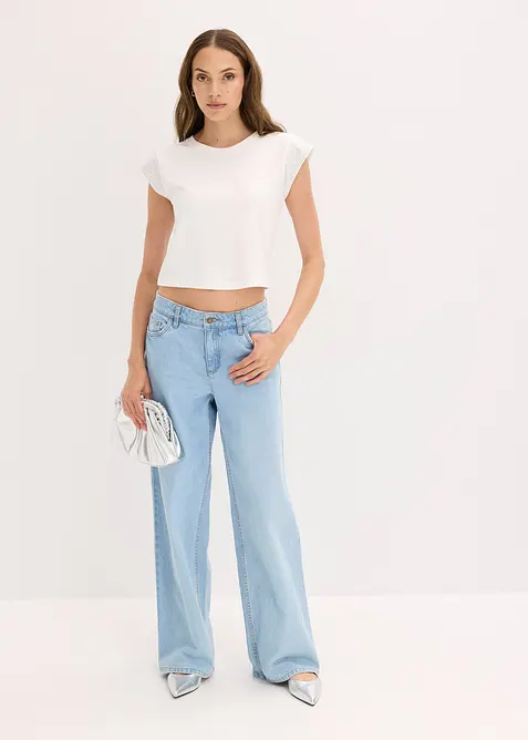 Topp med axelvaddar, bonprix