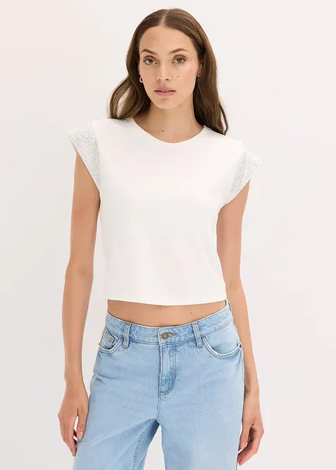 Topp med axelvaddar, bonprix