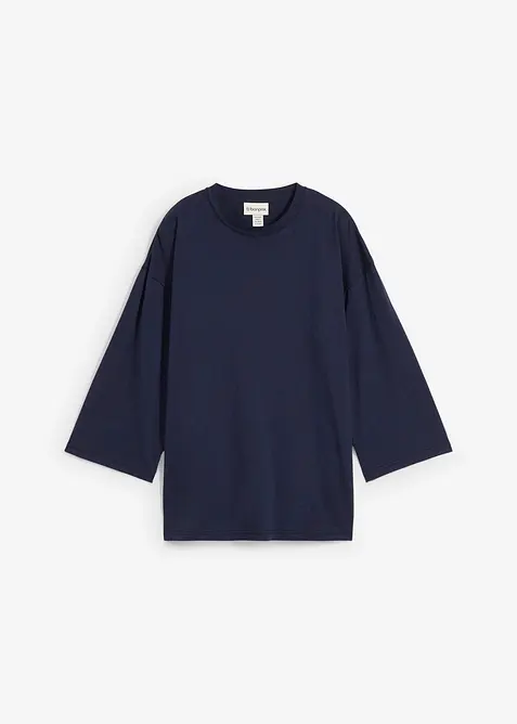 Utställd topp med silke, bonprix