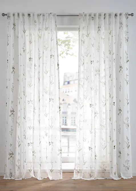 Gardin med blommönster (1-pack), bonprix