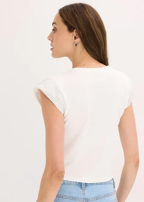 Topp med axelvaddar, bonprix