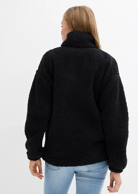 Fleecetröja med ståkrage, bonprix