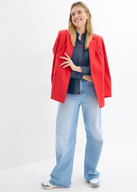 Hjärtmönstrad muslinblus, bonprix