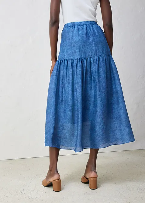 Maxikjol med silke, bonprix