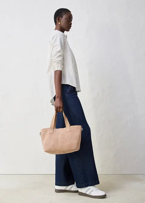 Skjortblus med silke, bonprix