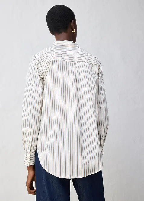 Skjortblus med silke, bonprix