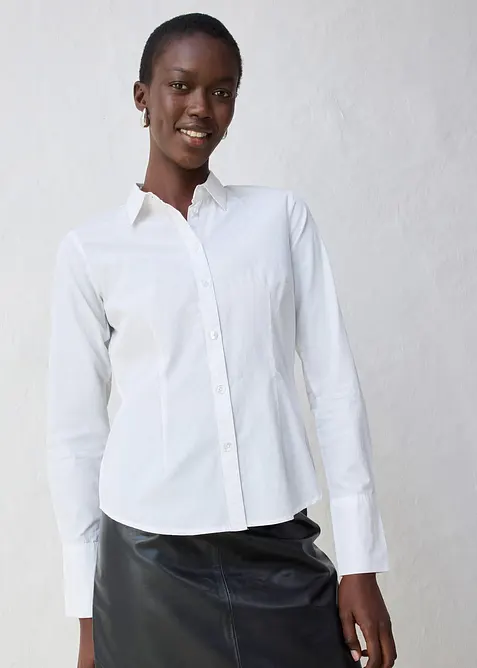 Skjortblus med silke, bonprix