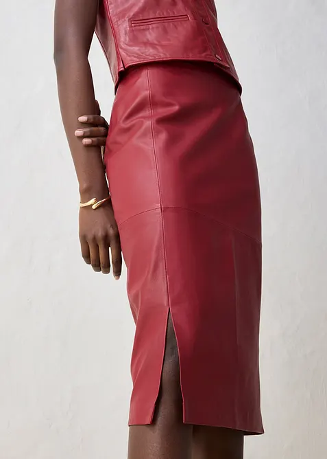 Skinnkjol med slits, bonprix