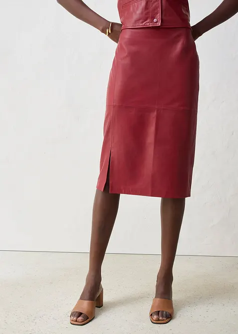 Skinnkjol med slits, bonprix