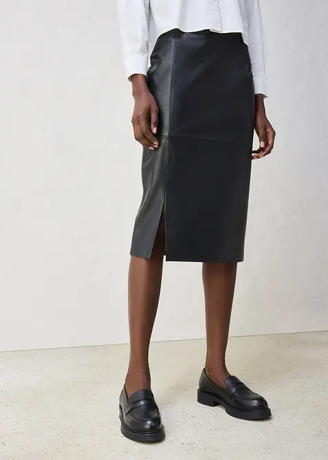 Skinnkjol med slits, bonprix