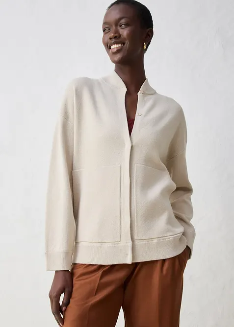 Oversizecardigan med merinoull, bonprix