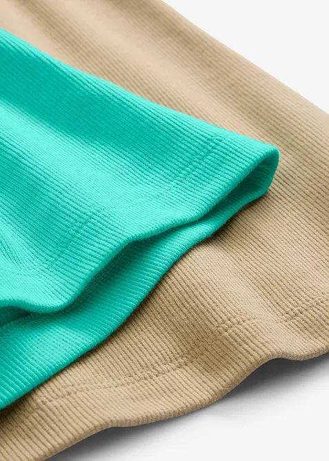 Ribbat linne med ekologisk bomull (2-pack), bonprix