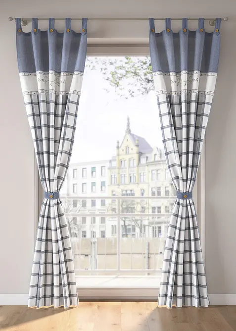 Gardinl&auml;ngd med omtag, av ekologisk bomull (1-pack), bonprix