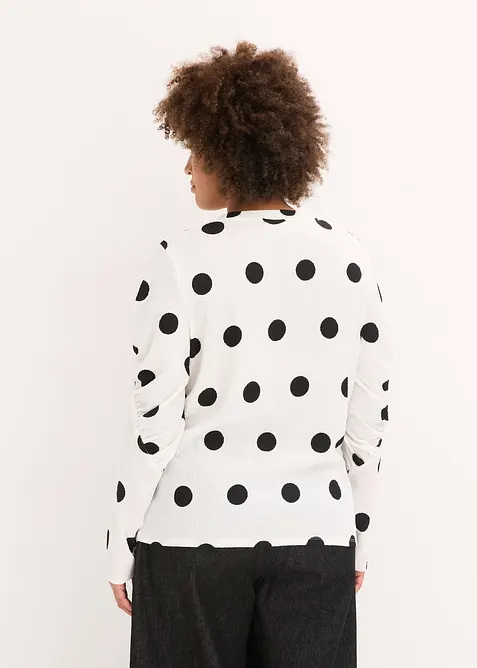 Långärmad topp av crêpe, bonprix