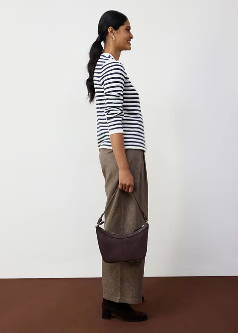 Stickad kofta med silke, bonprix