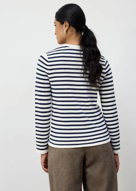 Stickad kofta med silke, bonprix