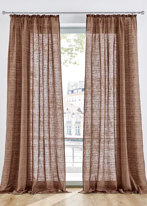 Gardin med linnelook (1-pack), bonprix