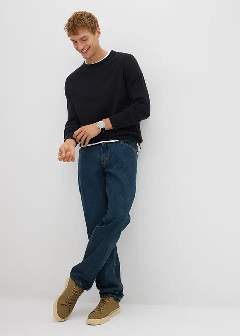 Tröja av bomullsmix med struktur, bonprix