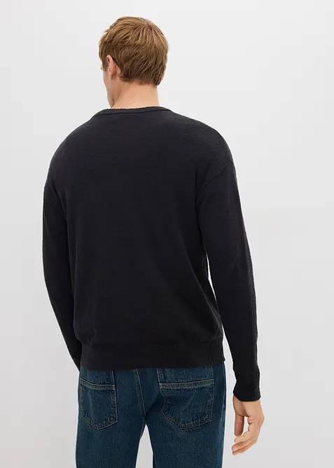 Tröja av bomullsmix med struktur, bonprix