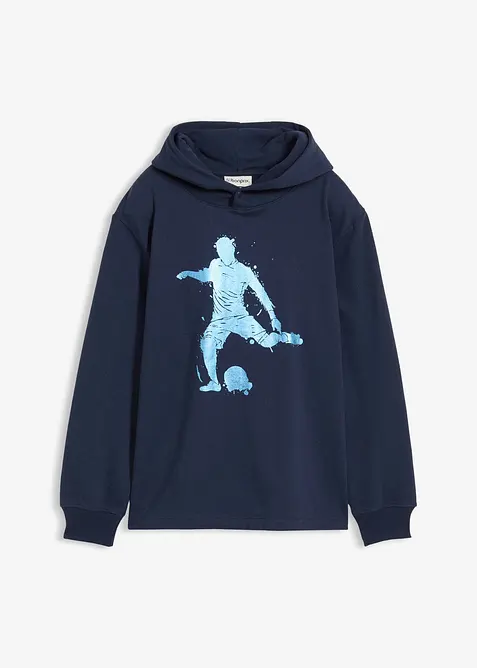 Sweatshirt med huva i mjuk bomullsmix, bonprix