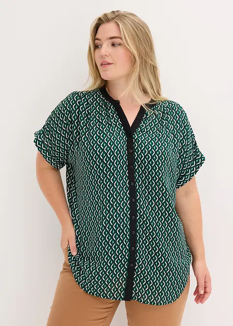 Oversizeblus i f&ouml;ljsam chiffong, bonprix