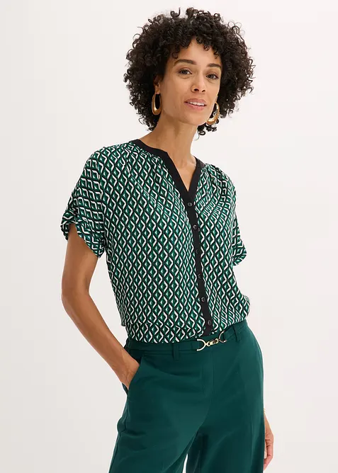 Oversizeblus i f&ouml;ljsam chiffong, bonprix