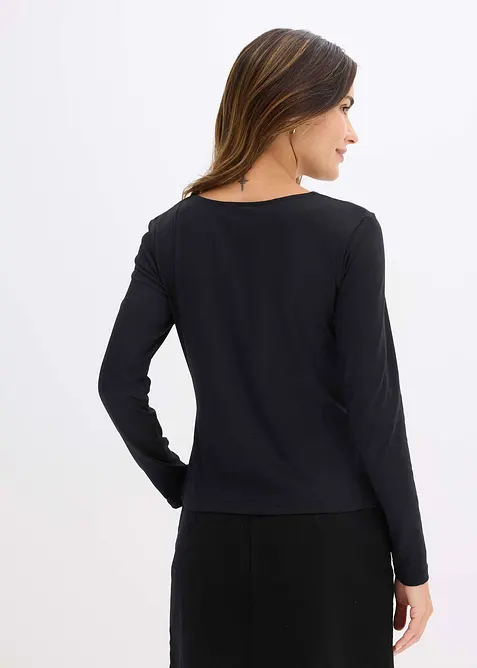 Långärmad, figurnära topp, bonprix