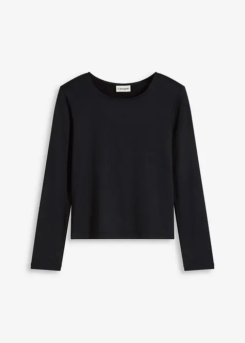Långärmad, figurnära topp, bonprix