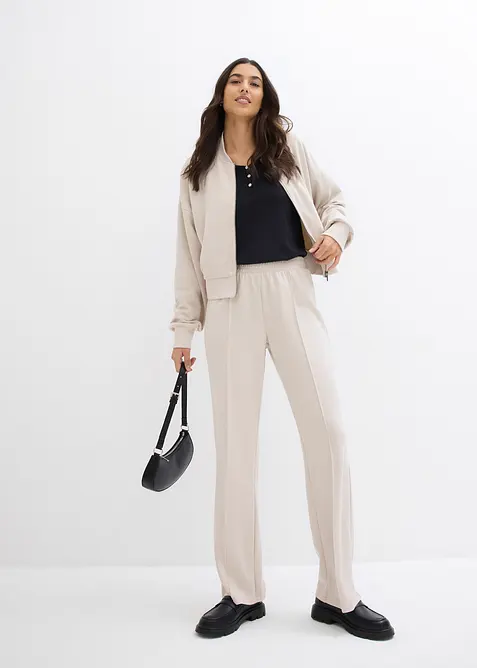 Trikåbyxa med viskos, bonprix