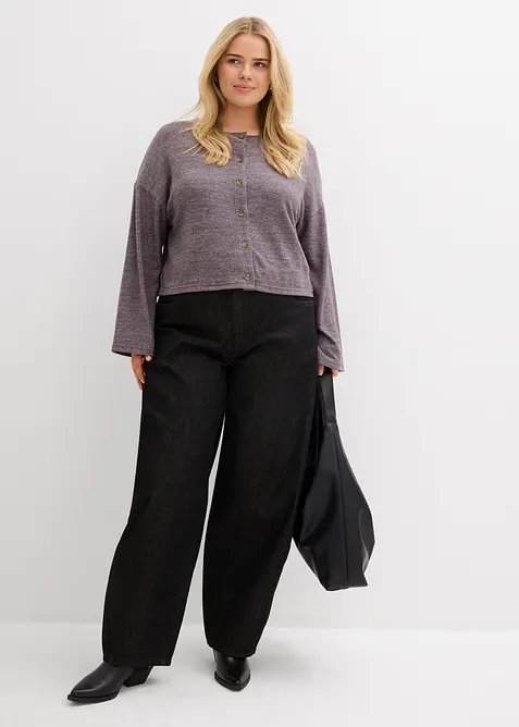 Ribbstickad cardigan, bonprix