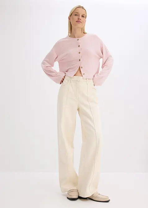 Ribbstickad cardigan, bonprix