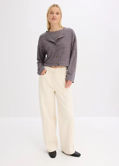 Ribbstickad cardigan, bonprix