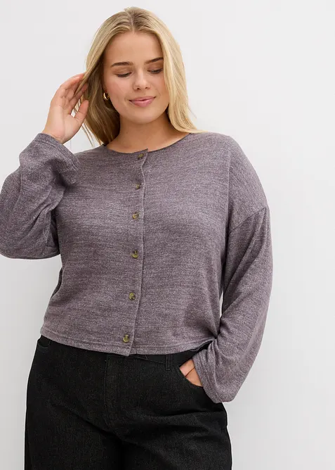 Ribbstickad cardigan, bonprix