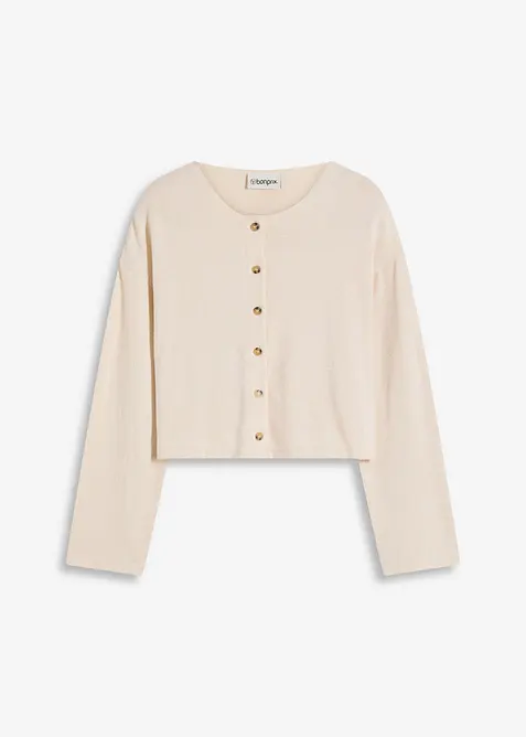 Ribbstickad cardigan, bonprix