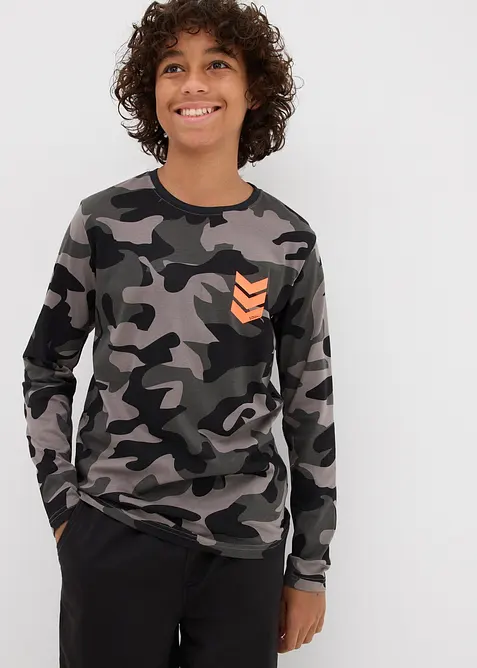 Långärmad tröja av ren bomull (3-pack), bonprix