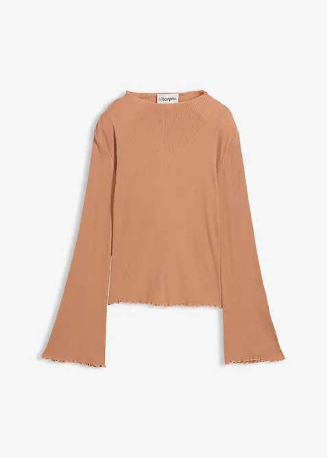 Ribbad topp i ren bomull, bonprix