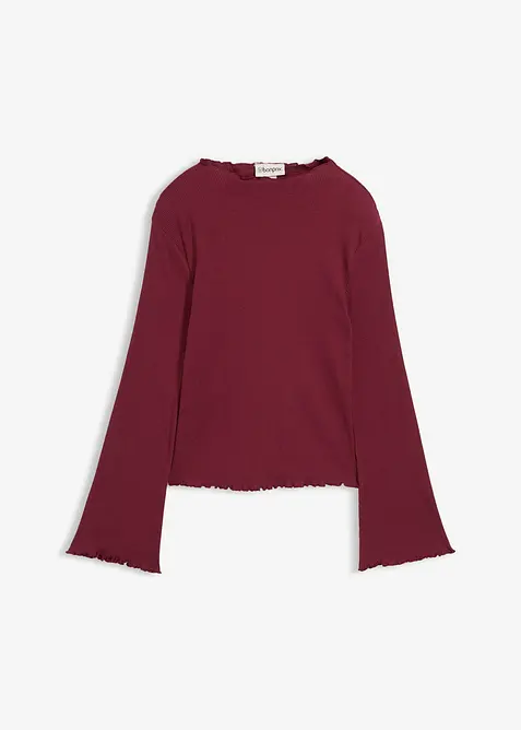 Ribbad topp i ren bomull, bonprix