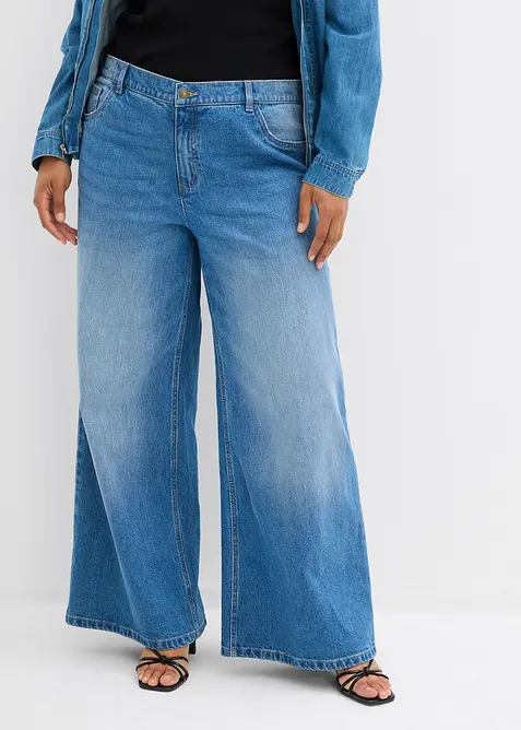 Wide Leg Jeans Mid Waist, bonprix